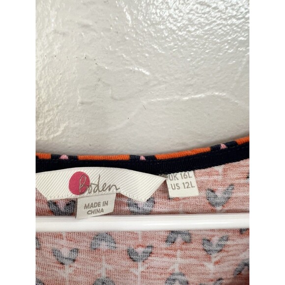 Boden Phoebe Womens 12L Floral Cotton Jersey Short Sleeve Pocket Midi Dress Boho - Picture 7 of 8